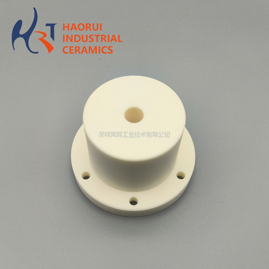 Custom 99% Alumina Ceramic Threaded Base Plate – CNC Precision Machining for High-Temperature & Vacuum Applications