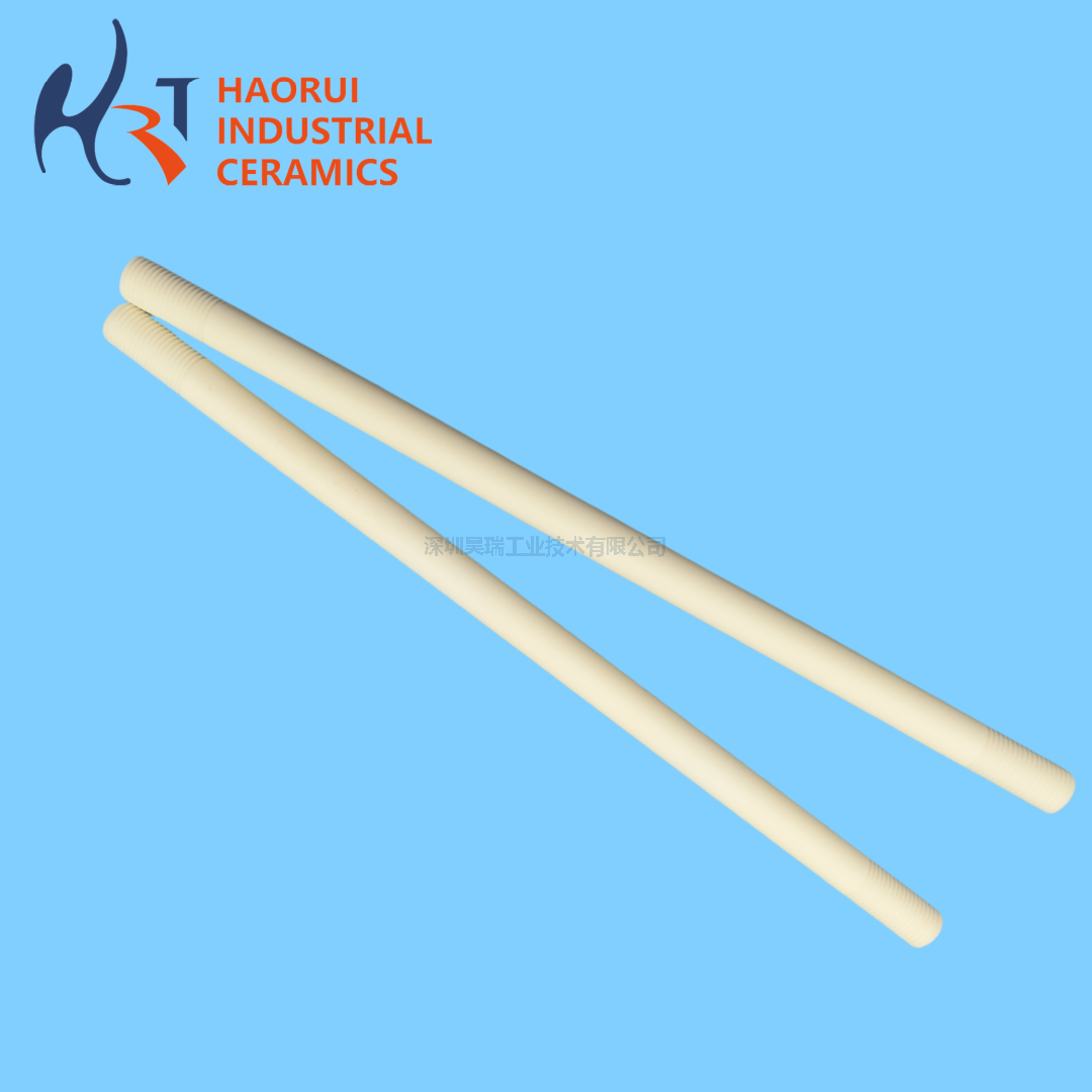 Custom High Precision Alumina Ceramic Threaded Rod | Wear-Resistant Insulating Corundum Connector for High Temperature and Chemical Applications