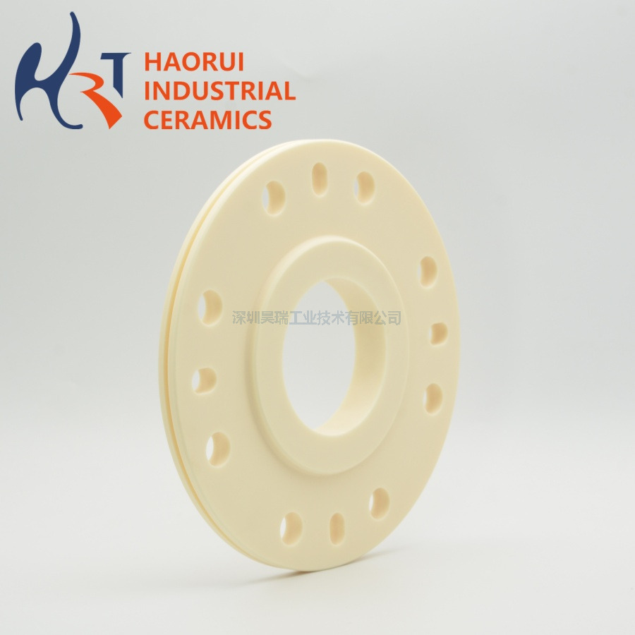 High Precision Alumina Ceramic Ring Flange for Semiconductor Equipment | CNC Machined Al₂O₃ Parts