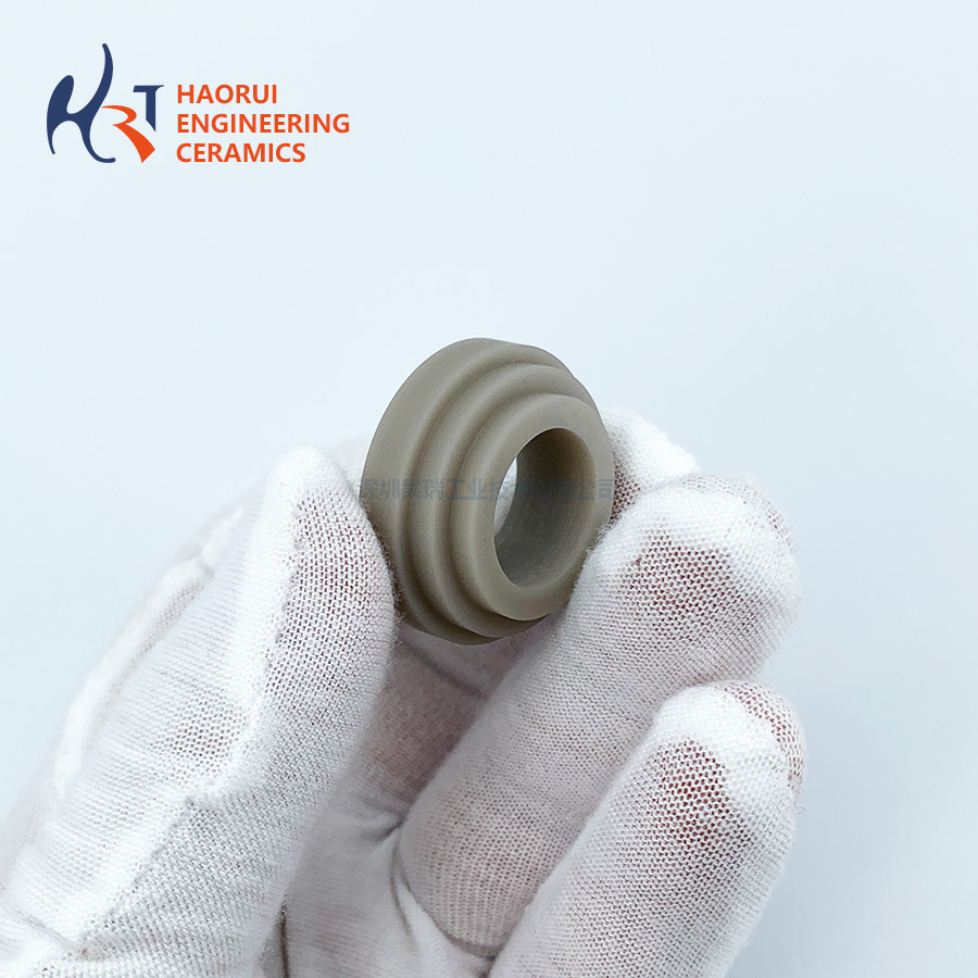 CNC High Thermal Conductivity AIN Insulating Button Part Aluminum Nitride Ring Ceramic Washer