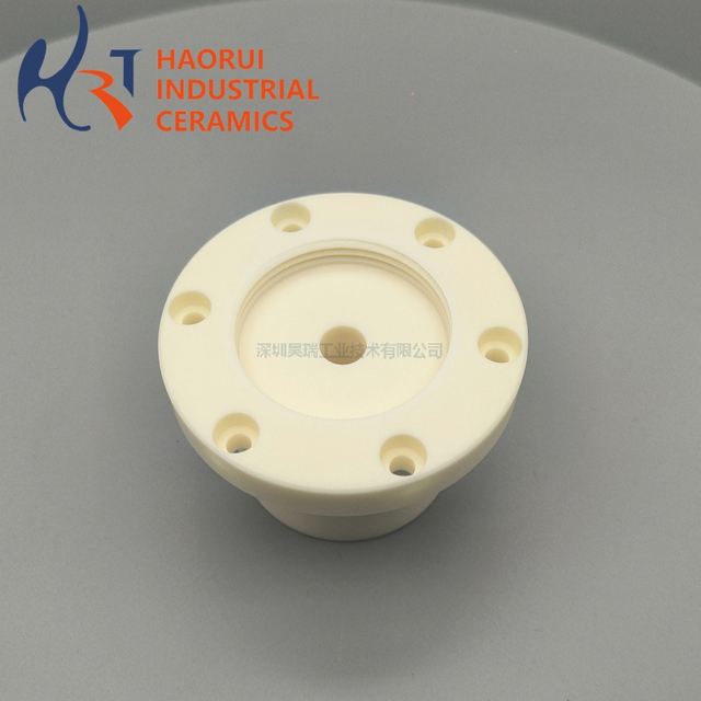 Custom 99% Alumina Ceramic Threaded Base Plate – CNC Precision Machining for High-Temperature & Vacuum Applications