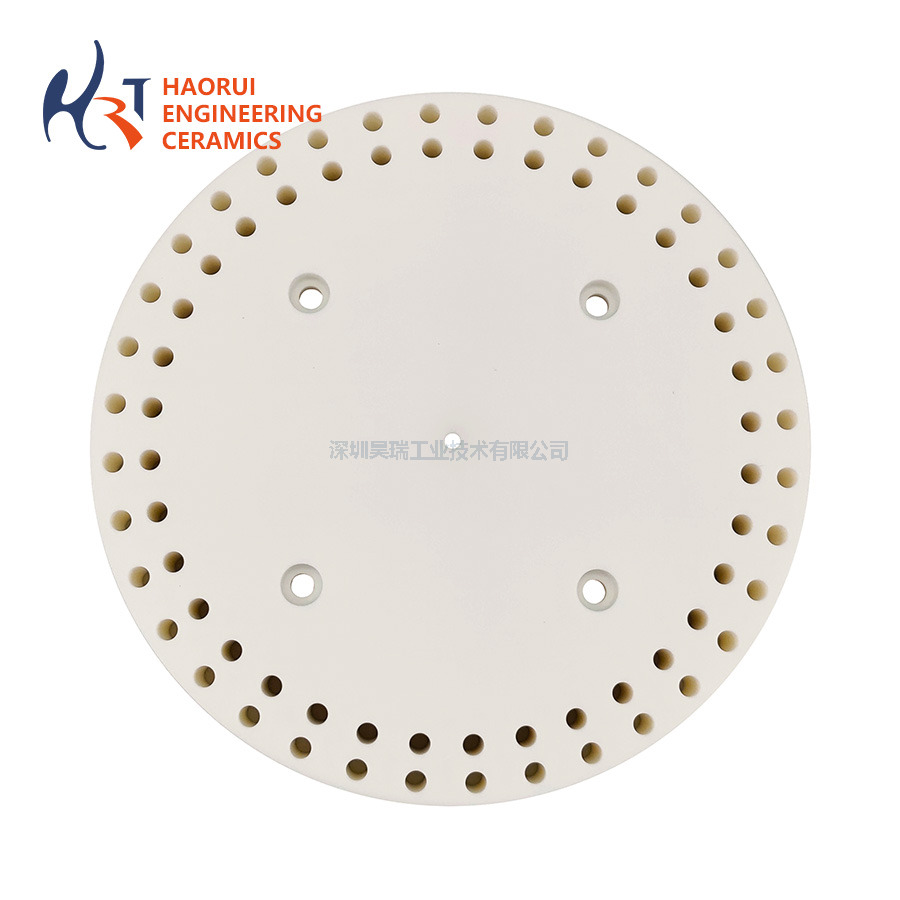 Custom 99% Alumina Ceramic Threaded Base Plate – CNC Precision Machining for High-Temperature & Vacuum Applications