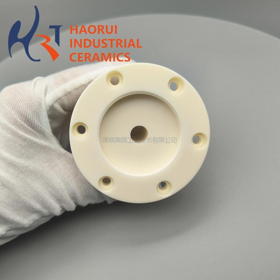 Custom 99% Alumina Ceramic Threaded Base Plate – CNC Precision Machining for High-Temperature & Vacuum Applications