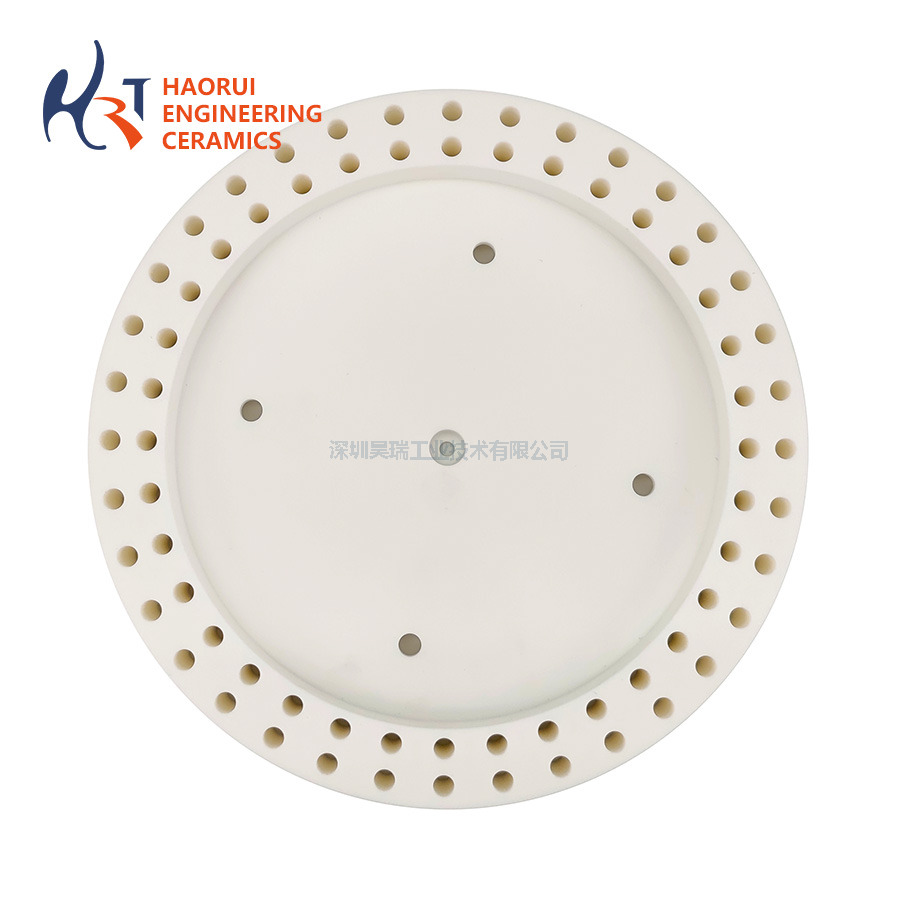 Custom 99% Alumina Ceramic Threaded Base Plate – CNC Precision Machining for High-Temperature & Vacuum Applications