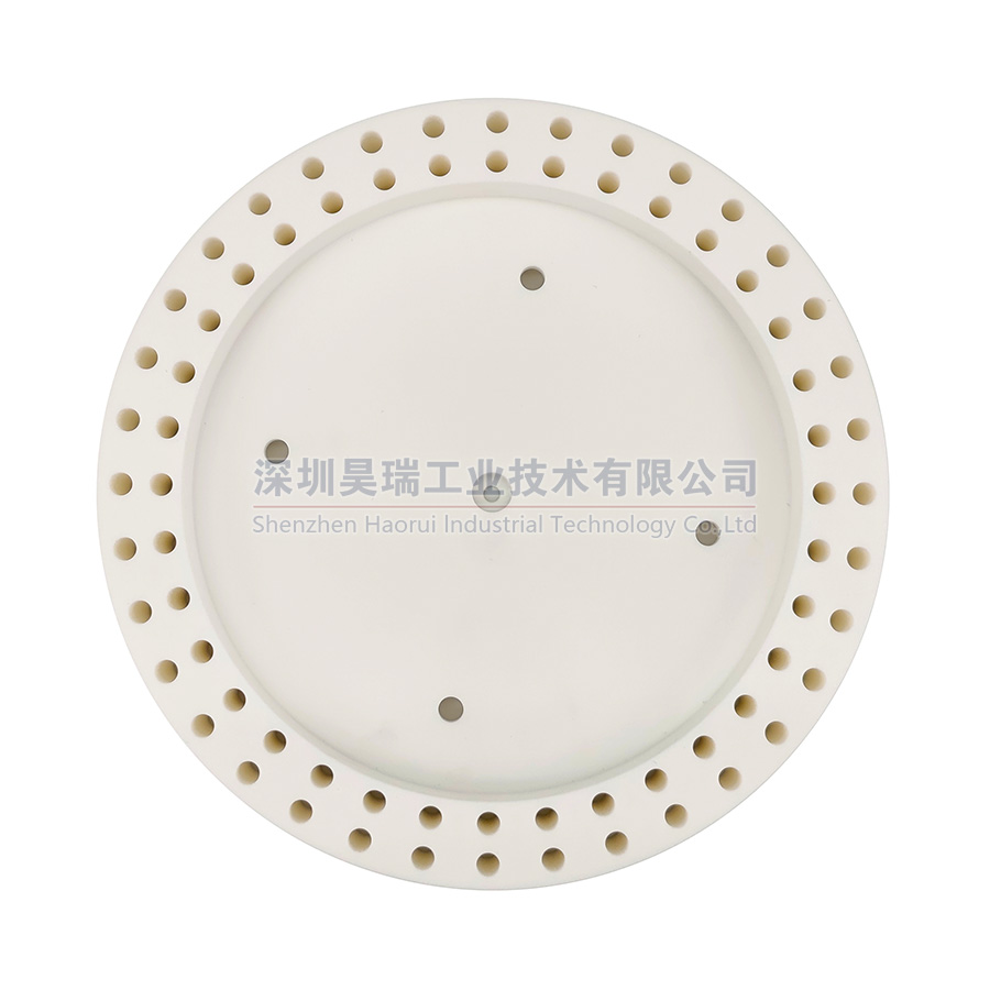 99.8% Alumina ceramic discs with hole CNC machining of ceramic parts