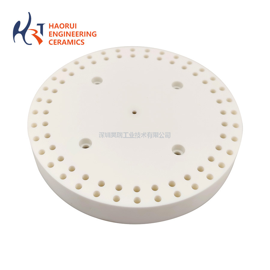 Custom 99% Alumina Ceramic Threaded Base Plate – CNC Precision Machining for High-Temperature & Vacuum Applications