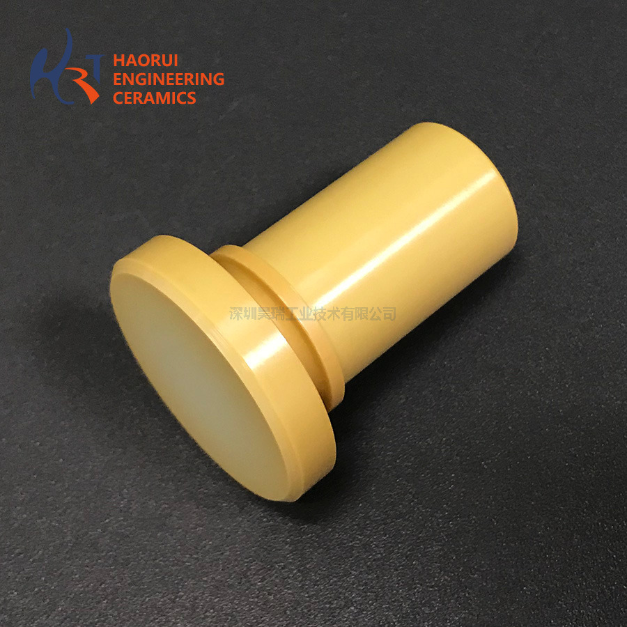 Yellow Mg-PSZ Ceramic Flanged Plunger | Magnesia Stabilised ZrO2 Piston