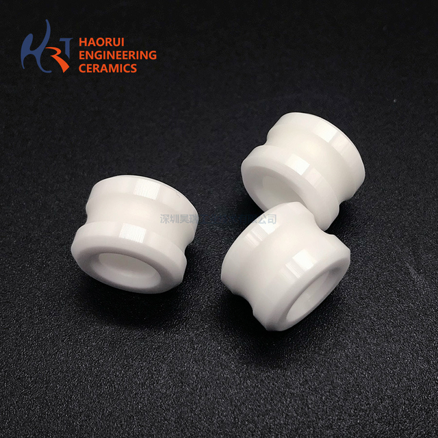  White Zirconia Ceramic Stepped Ring Bushings | Custom ZrO2 Shoulder Spacer Washers