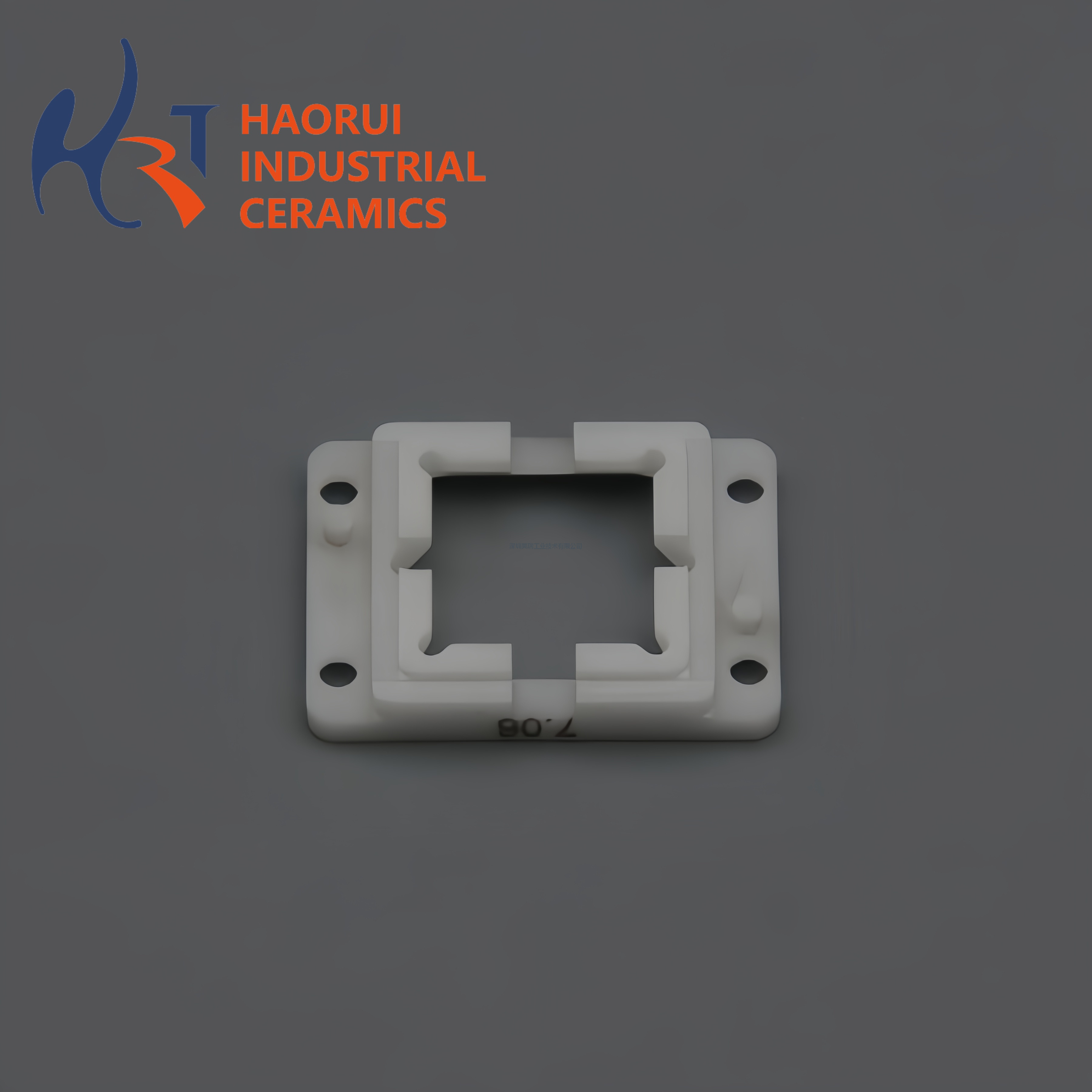 White Zirconia Ceramic Square Frame Insert | ZrO2 Notched Mounting Frame