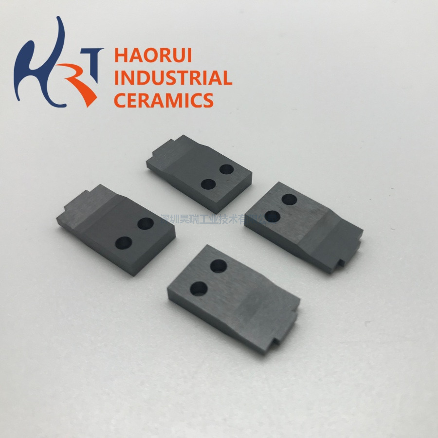 Black Zirconia Ceramic Insert Block | Stepped ZrO2 Locator with Two Holes