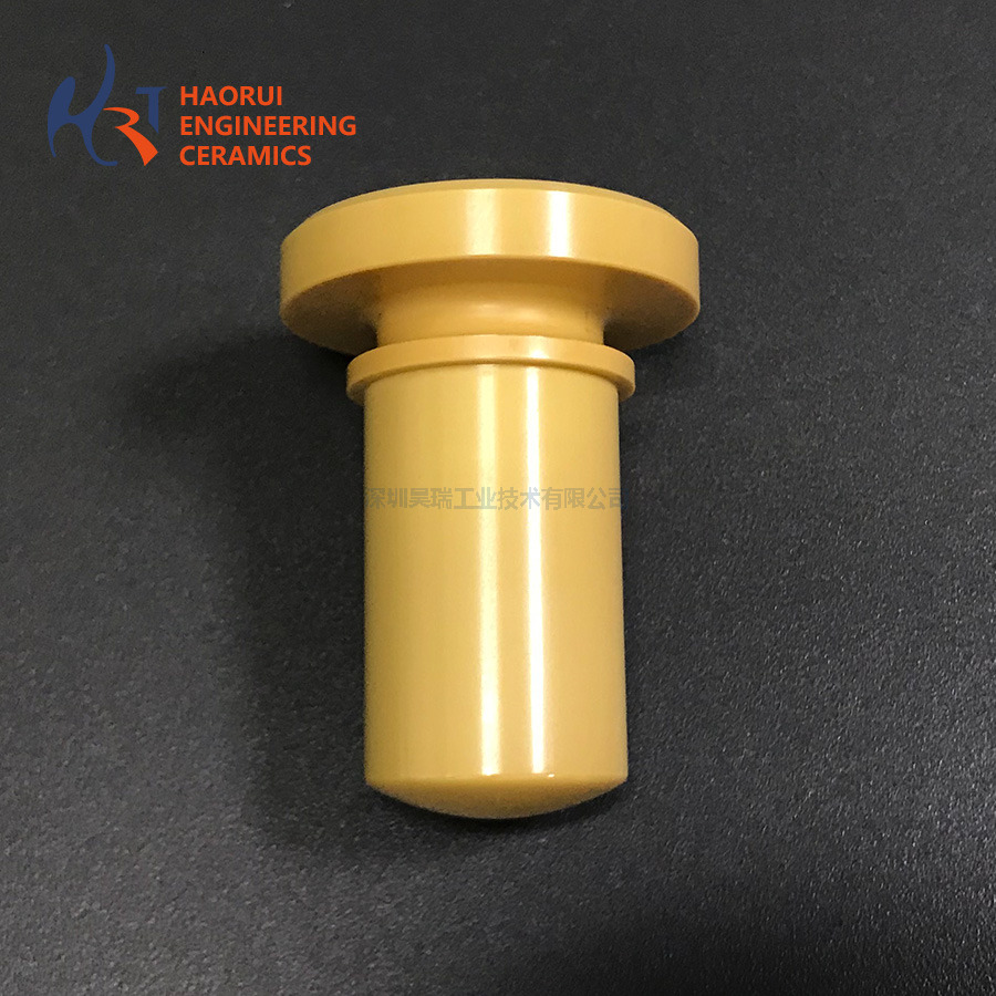 Yellow Mg-PSZ Ceramic Flanged Plunger | Magnesia Stabilised ZrO2 Piston