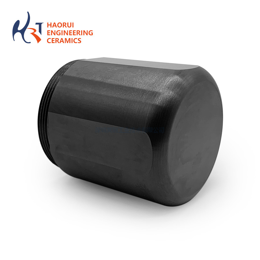 Silicon Nitride Ceramic Threaded Cup Caps | Custom Machined Si3N4 Plug Covers