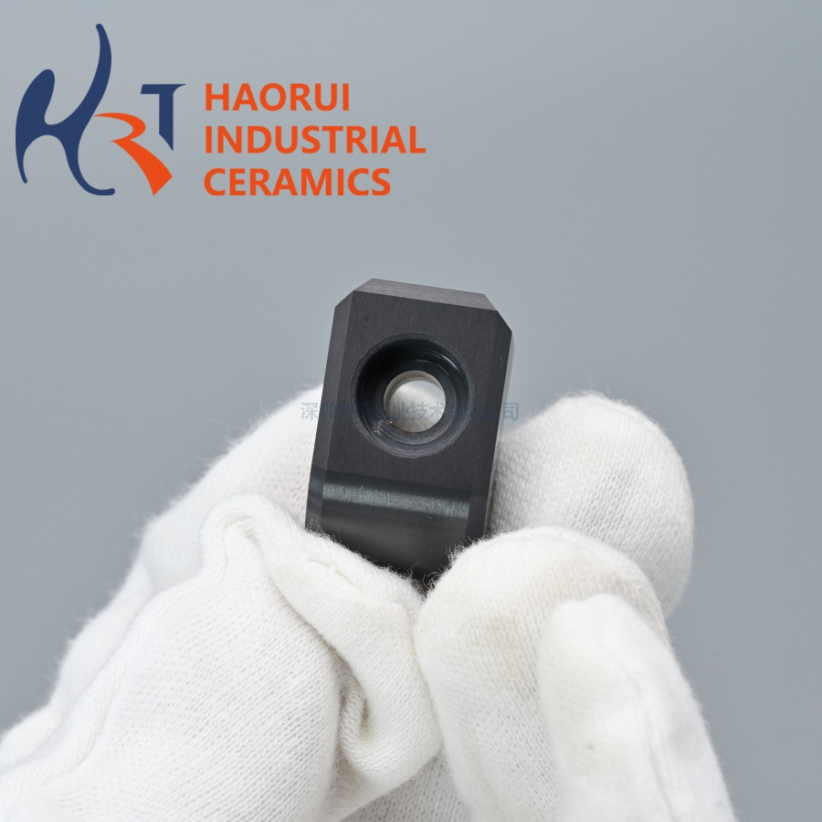 Silicon Nitride Ceramic Locator Slider Custom Si3N4 Positioning Block with Counterbore Wear Resistant