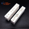 Zirconia Ceramic Block with Two Threaded Holes | Custom ZrO2 Tapped Block