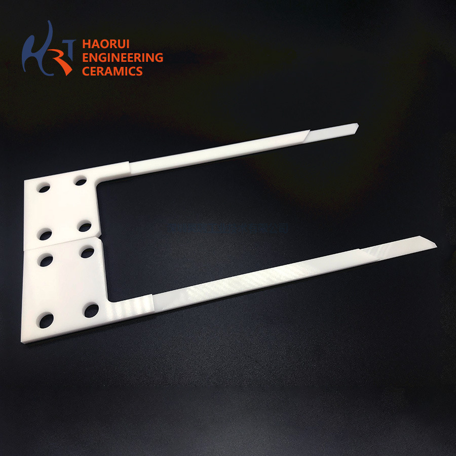 White Zirconia Ceramic L-Shaped Tines | ZrO2 Support Teeth for Photovoltaic Wafer Handling