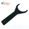 Black Alumina Ceramic C-Shaped Fork Arm | Custom Flat Al2O3 Clamp & Lever Parts
