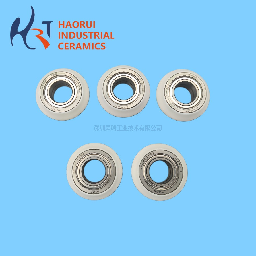 Custom CNC Machined Zirconia Ceramic Measuring Roller Assembly with Bearing