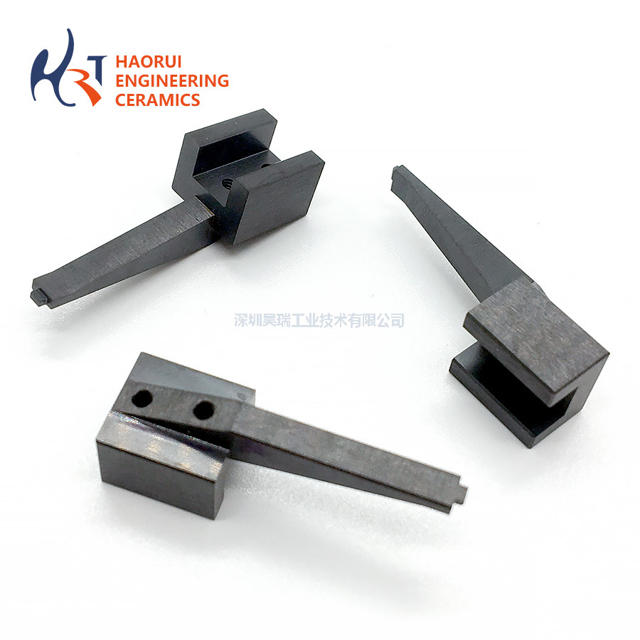 Black Zirconia Ceramic Gripper Jaw | ZrO2 Clamp Lever for Chip Testing