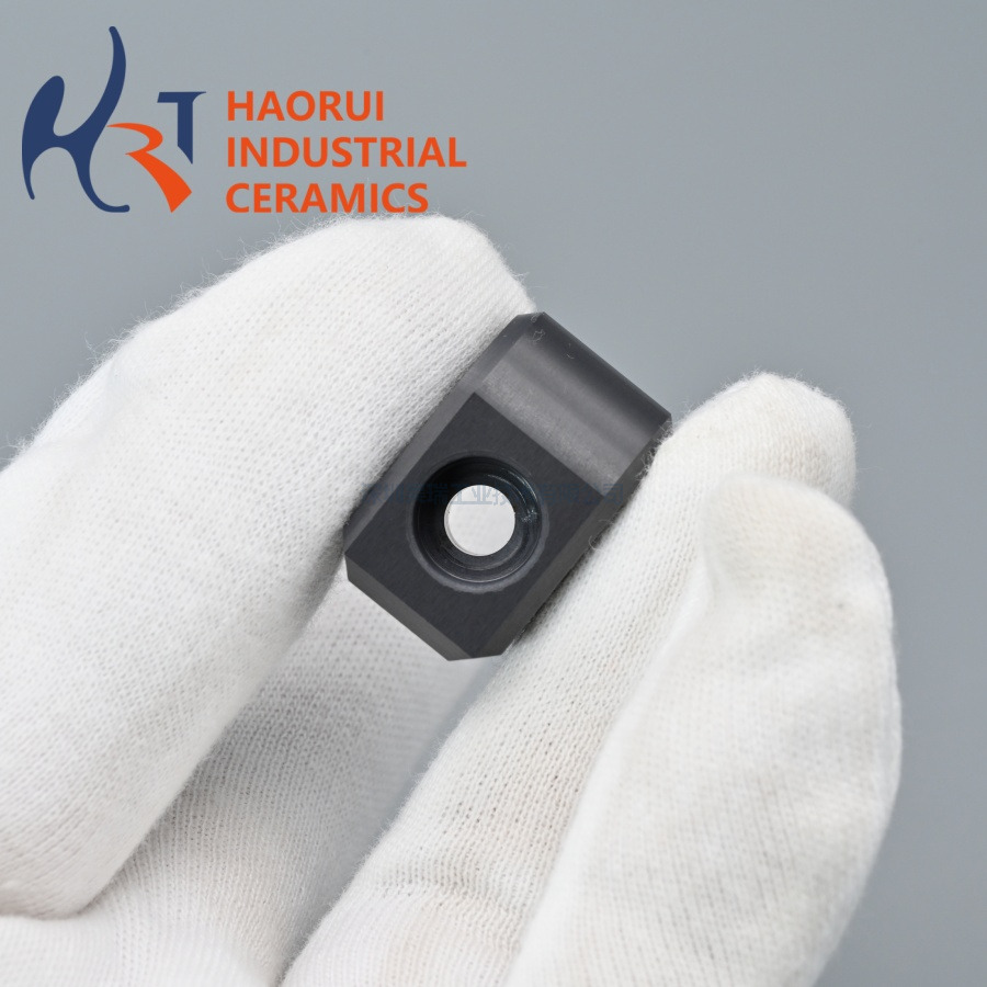 Silicon Nitride Ceramic Locator Slider Custom Si3N4 Positioning Block with Counterbore Wear Resistant