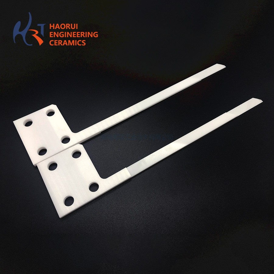 White Zirconia Ceramic L-Shaped Tines | ZrO2 Support Teeth for Photovoltaic Wafer Handling