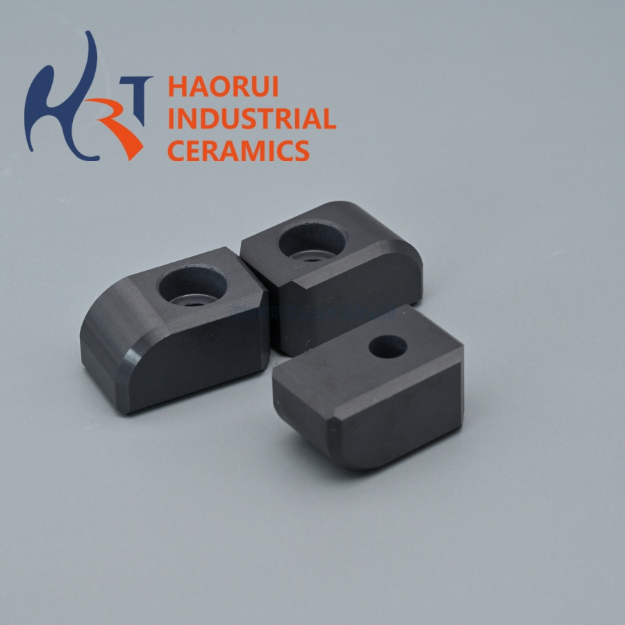 Silicon Nitride Ceramic Locator Slider Custom Si3N4 Positioning Block with Counterbore Wear Resistant