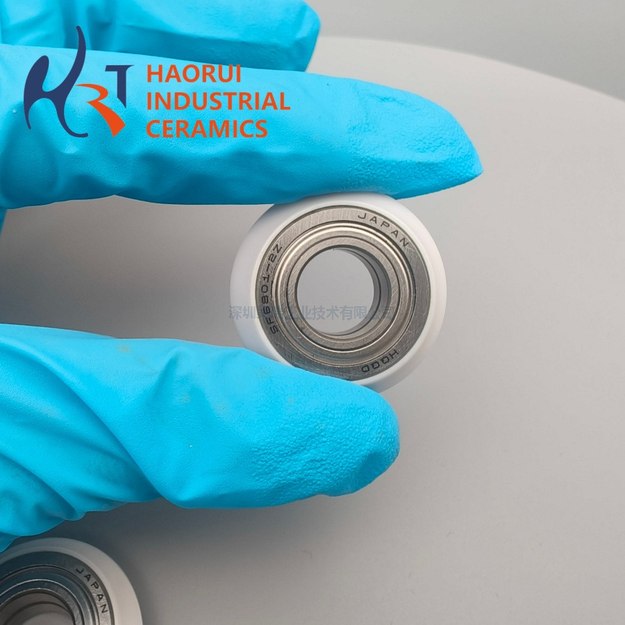 Custom CNC Machined Zirconia Ceramic Measuring Roller Assembly with Bearing