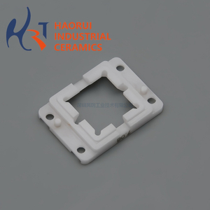White Zirconia Ceramic Square Frame Insert | ZrO2 Notched Mounting Frame