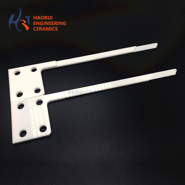 White Zirconia Ceramic L-Shaped Tines | ZrO2 Support Teeth for Photovoltaic Wafer Handling