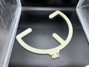 Alumina Ceramic C-Shaped Clamp Ring | Custom Open Ring Segment with Mounting Tabs
