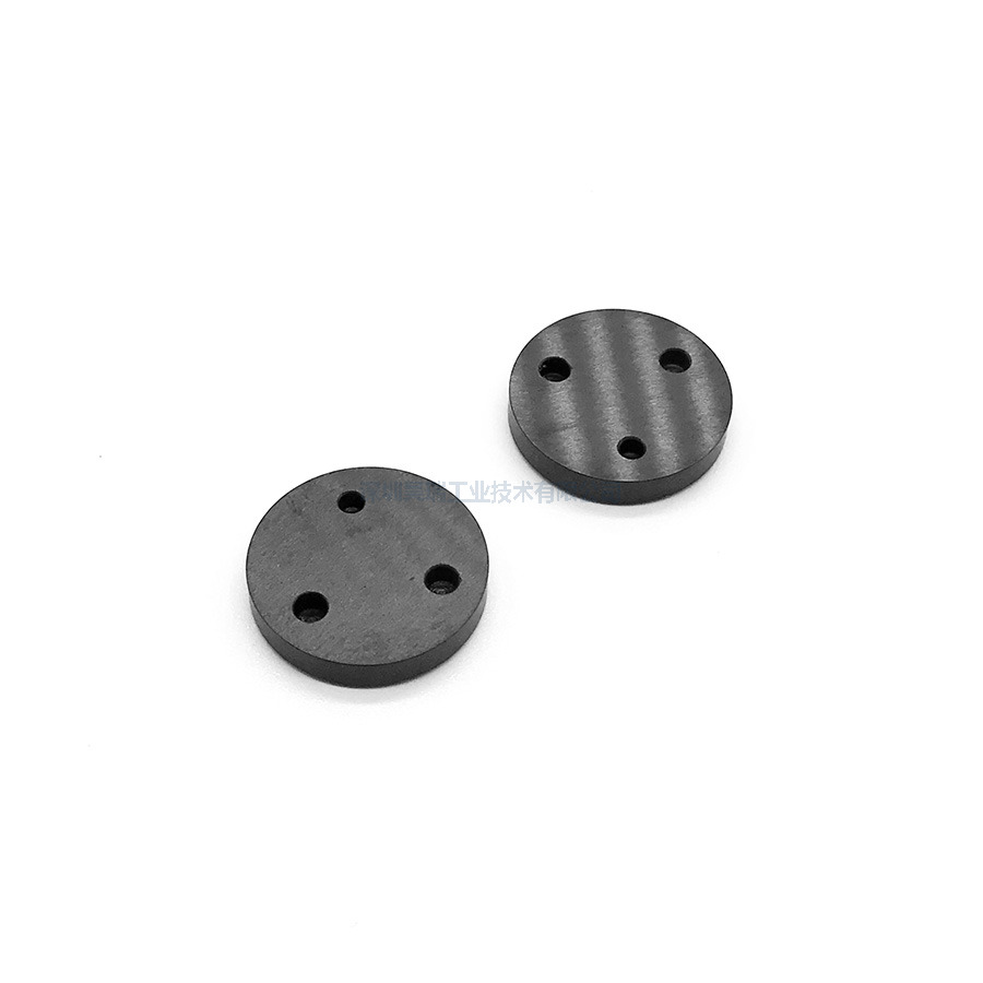 Black Zirconia Ceramic Disc | ZrO2 Rotor Plate with Grooves & Holes