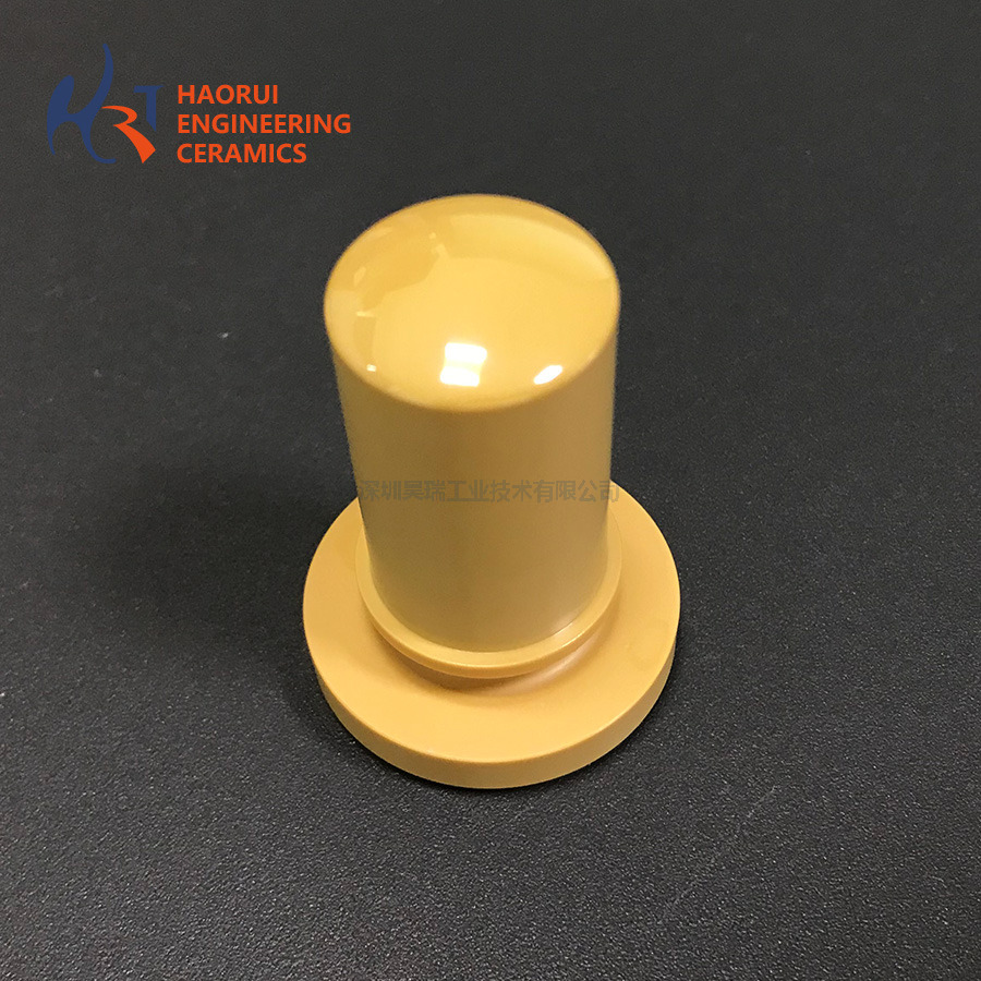 Yellow Mg-PSZ Ceramic Flanged Plunger | Magnesia Stabilised ZrO2 Piston