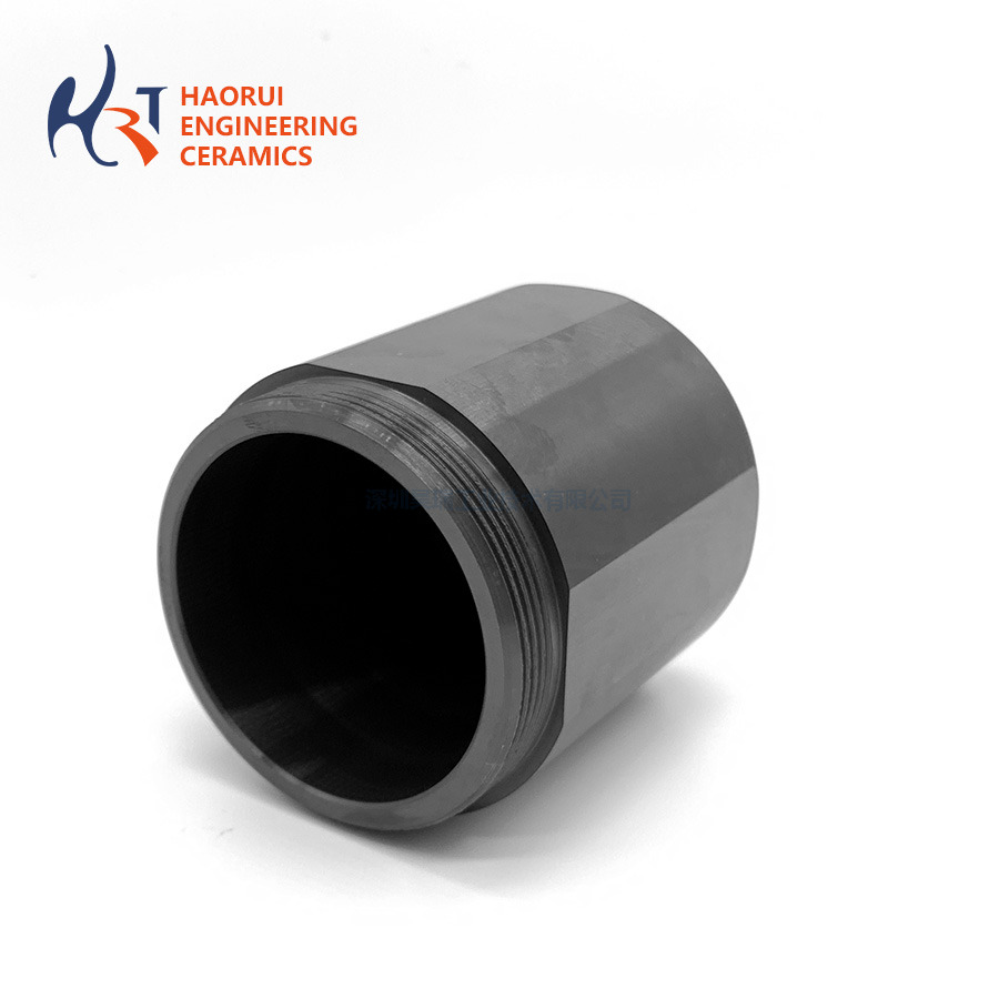 Silicon Nitride Ceramic Threaded Cup Caps | Custom Machined Si3N4 Plug Covers