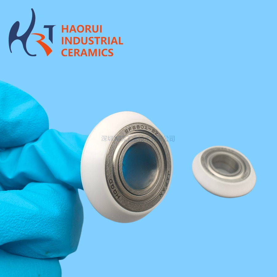 Custom CNC Machined Zirconia Ceramic Measuring Roller Assembly with Bearing