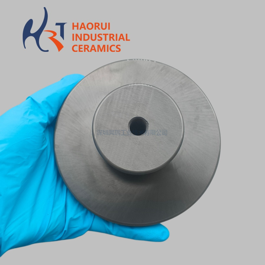 Silicon Nitride Ceramic Stepped Disc Custom Si3N4 Plunger Base Large Diameter Machined Component