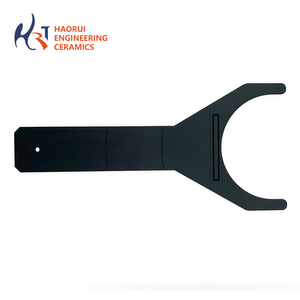 Black Alumina Ceramic C-Shaped Fork Arm | Custom Flat Al2O3 Clamp & Lever Parts