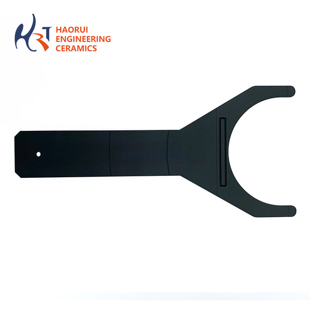 Black Alumina Ceramic C-Shaped Fork Arm | Custom Flat Al2O3 Clamp & Lever Parts