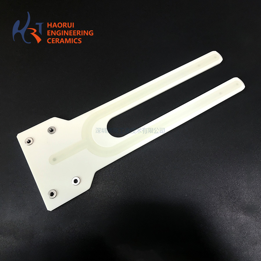 CNC Machined Alumina Ceramic Wafer Transfer Fork for Semiconductor Equipment