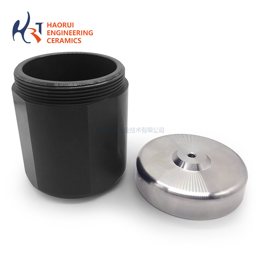 Silicon Nitride Ceramic Threaded Cup Caps | Custom Machined Si3N4 Plug Covers